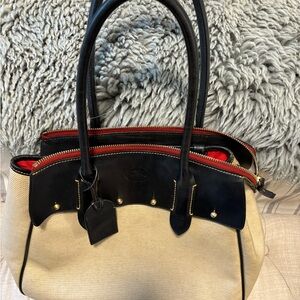 Dooney & Bourke Elegant Black and Tan Women's Handbag